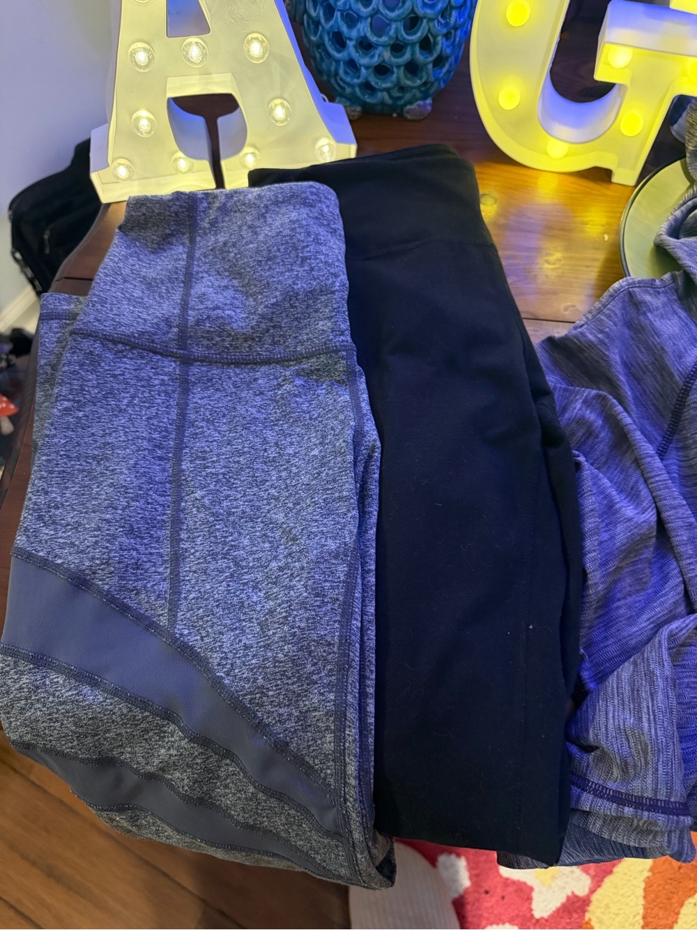 Zella leggings pair — Black and Heather Gray and underarmor pullover